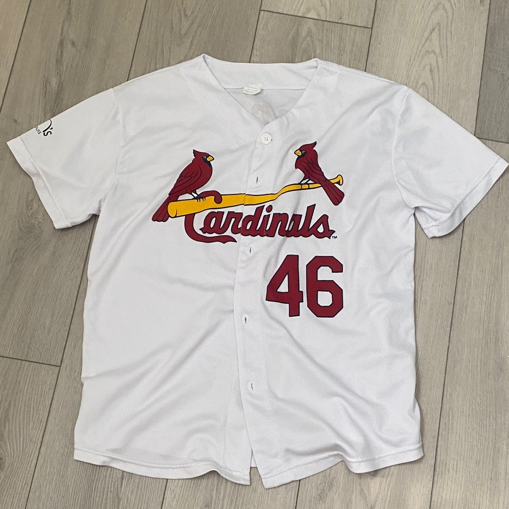 St. Louis Cardinals White #46 Baseball Jersey- Youth